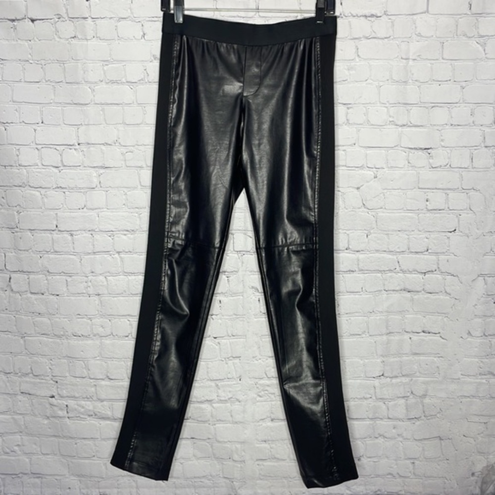 Very Rare Celeb Favorite NYC Designer Kymerah Faux Leather Paneled Leggings Sz S